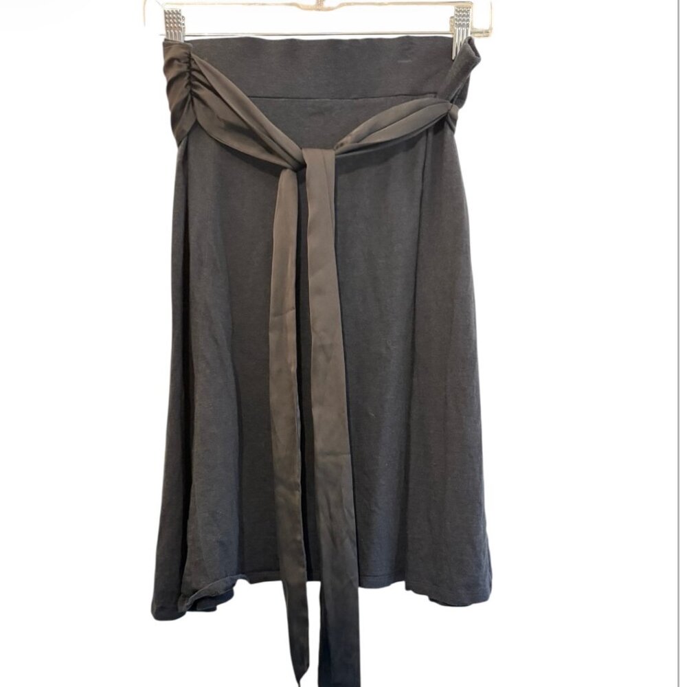 GAP Black A-line Tie Waist Midi Skirt